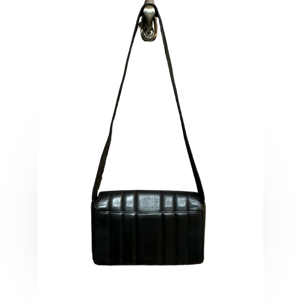 CHANEL Karl Lagerfeld Vertical Chevron Flap Bag CC Lambskin Shoulder Bag Black - Picture 11 of 16